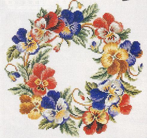 Schema punto croce Ghirlanda