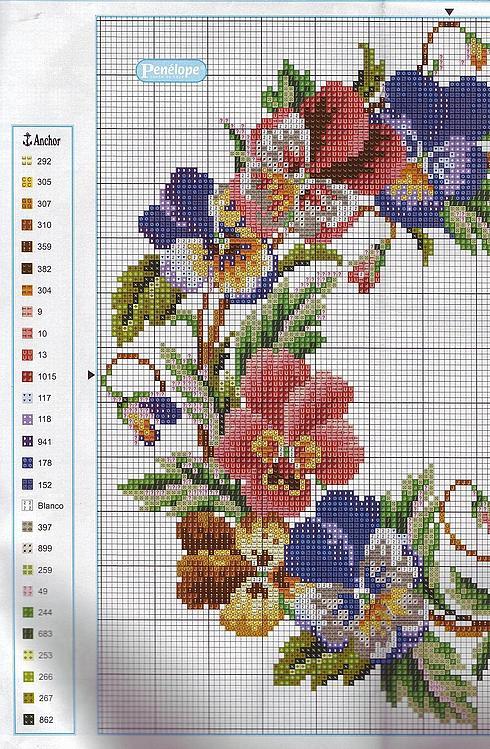 Schema punto croce Ghirlanda 1