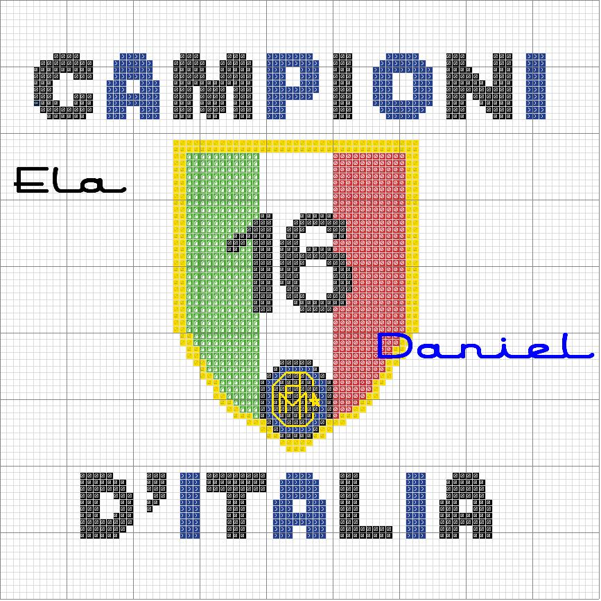 Schema punto croce Inter 16 scudetti