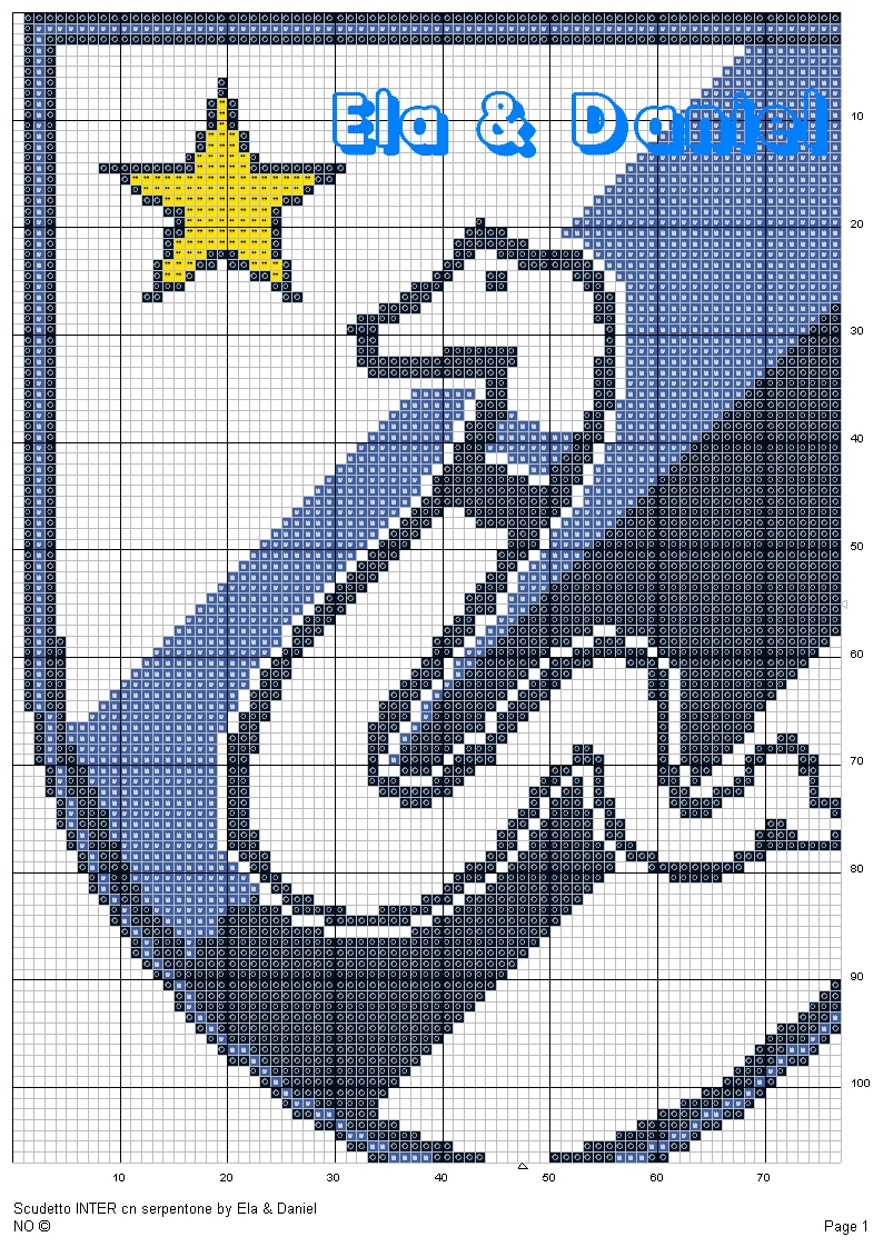 Schema punto croce Inter serpentone 1