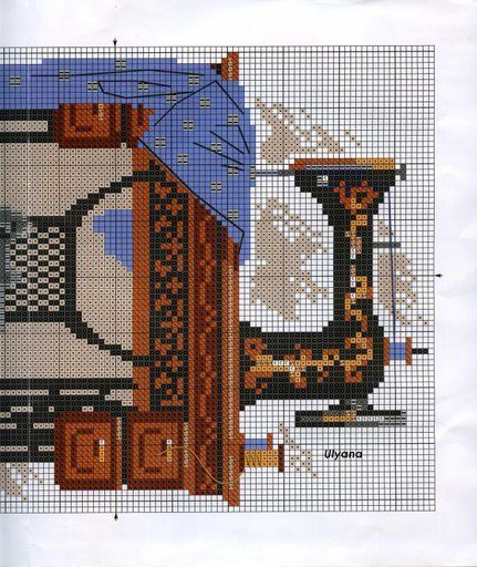 Schema punto croce Macchina da cucire 1a