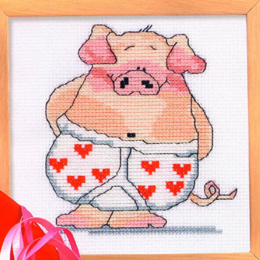 Schema punto croce Maialino in mutande