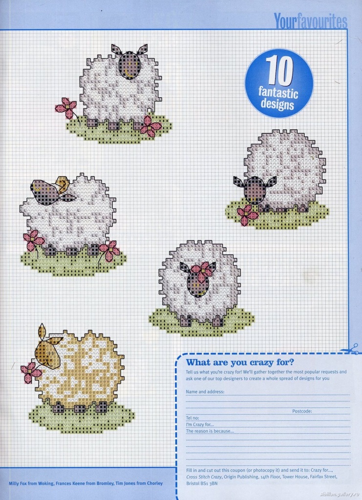 Schema punto croce Mini pecorelle