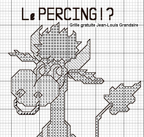 Schema punto croce Mucca piercing 1