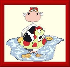 Schema punto croce Mucca salvagente