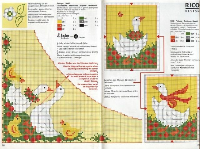 Schema punto croce Oca pulcino