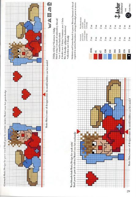 Schema punto croce Omino segnalibro