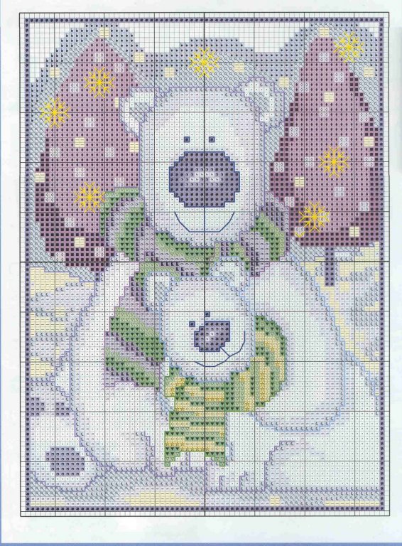 Schema punto croce Orsi polari 1