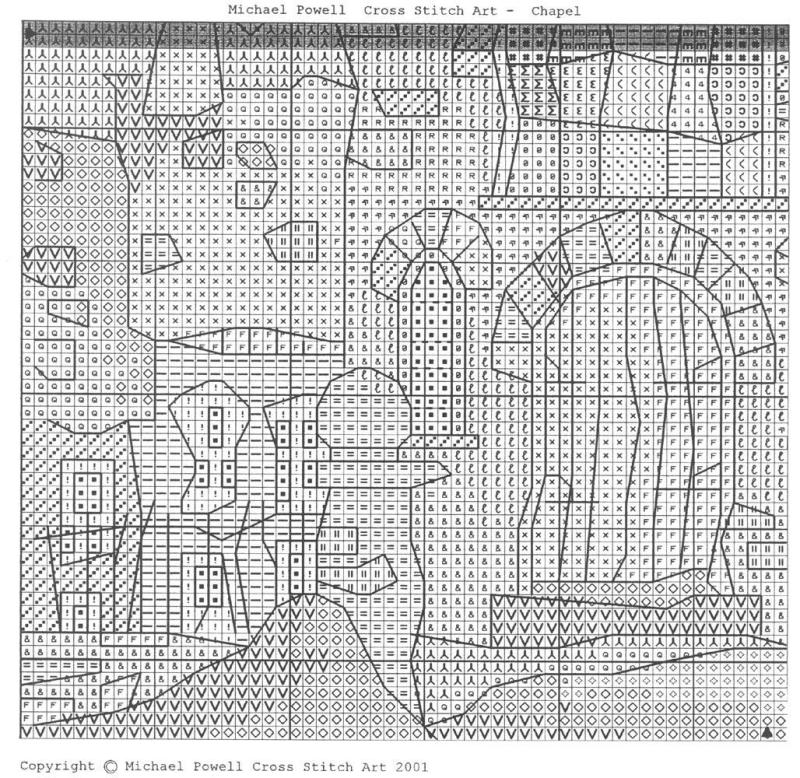 Schema punto croce Paese innevato 2