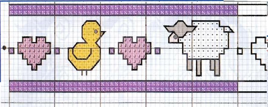 Schema punto croce Paperella pecorella