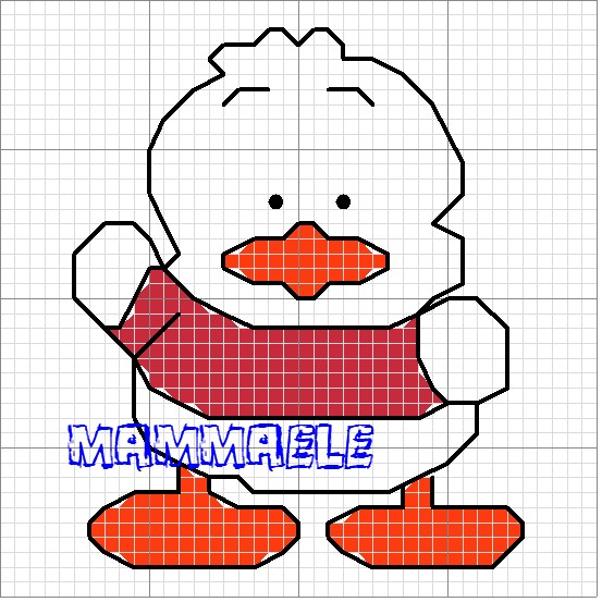 Schema punto croce Paperotto ele 2