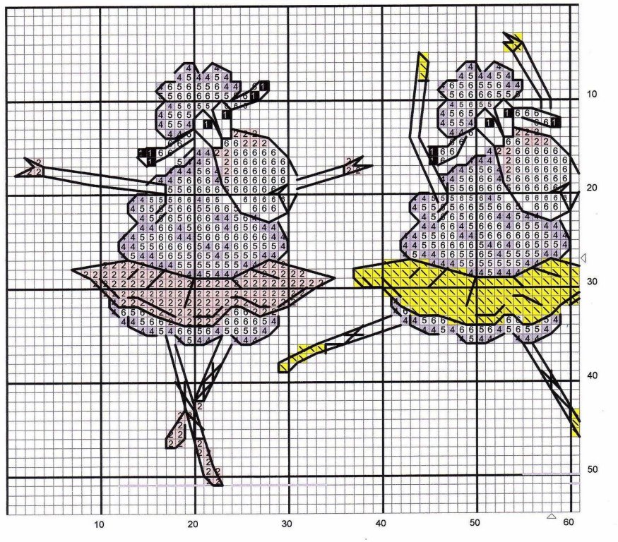 Schema punto croce Pecorelle 5