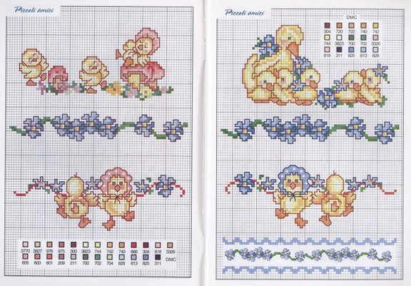 Schema punto croce Piccoli pulcini