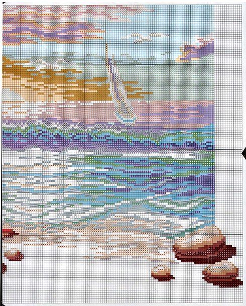 Schema punto croce Quadro mare 2