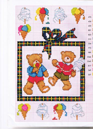 Schema punto croce Quadro orsetti