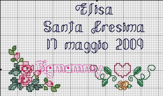 Schema punto croce Santa cresima