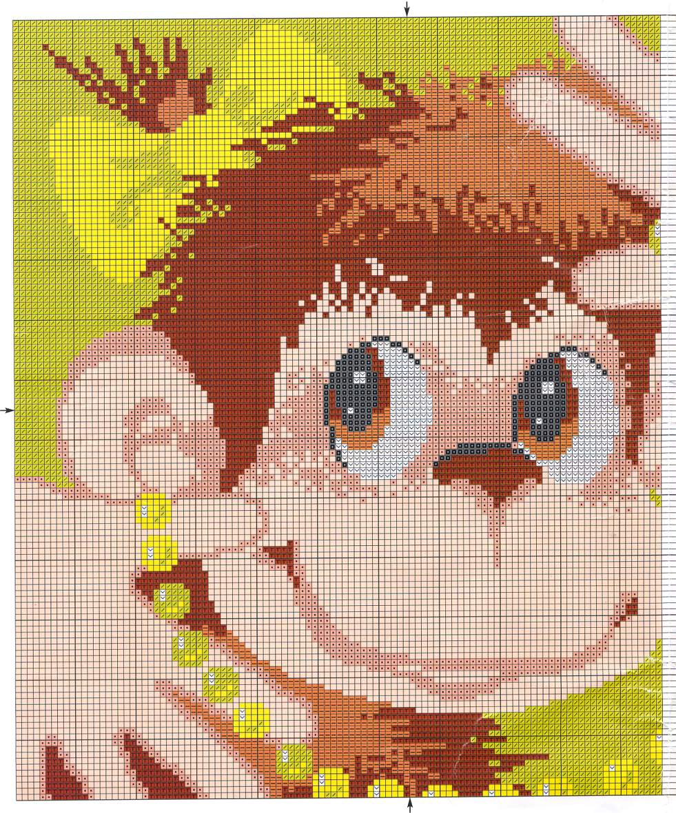 Schema punto croce Scimmia 1