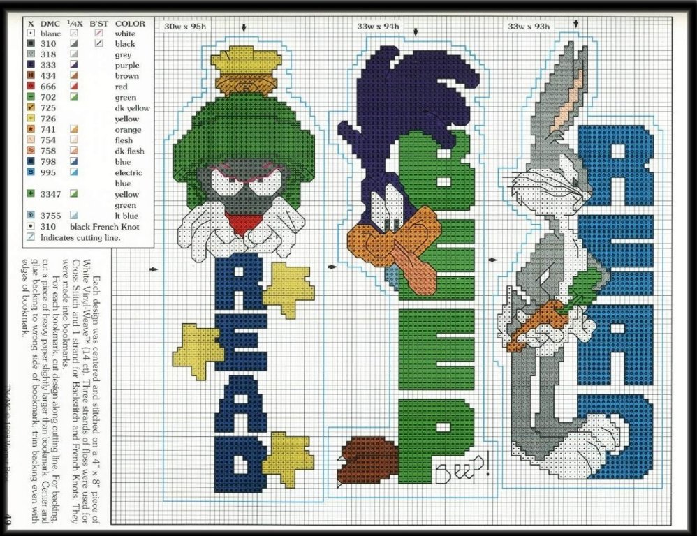 Schema punto croce Segnalibri beep read