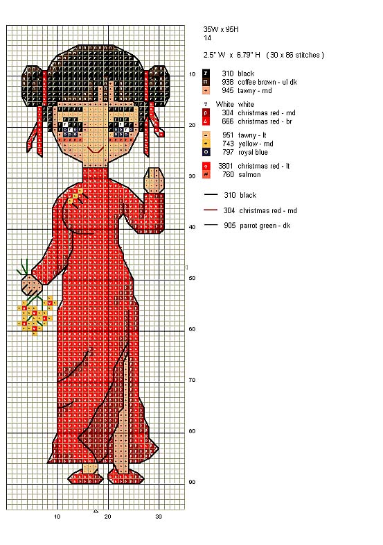 Schema punto croce Segnalibro orientale