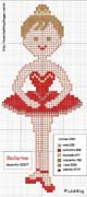 Schema punto croce ballerina rossa