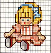 Schema punto croce bambolina bionada 1