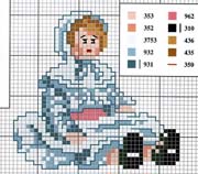 Schema punto croce bambolina seduta