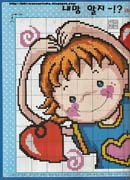 Schema punto croce Bimbo Romantica 1