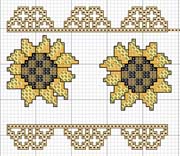 Schema punto croce Bordo Girasole