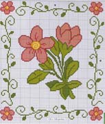 Schema punto croce Bordura Floreale