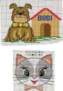 Schema punto croce Cane E Gatto