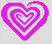 Schema punto croce Cuore A Spirale
