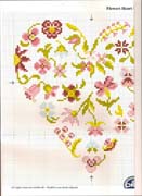 Schema punto croce Cuore Di Fiori 1