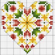 Schema punto croce Cuore Floreale