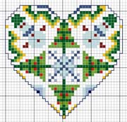 Schema punto croce Cuore Invernale