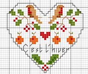 Schema punto croce Cuore Inverno