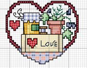 Schema punto croce Cuore Love