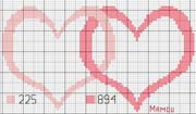 Schema punto croce Cuori