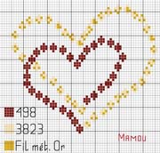 Schema punto croce Cuori Intrecciati