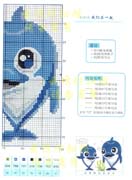 Schema punto croce Cuscini Delfini 1