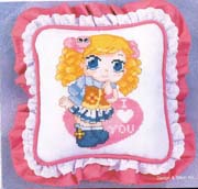 Schema punto croce Cuscino Amore Bimba