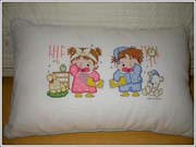 Schema punto croce Cuscino Bimbi Con Sonno
