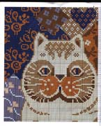 Schema punto croce Cuscino Gatto 1