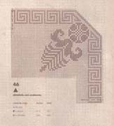 Schema punto croce Cuscino Greca Arancio 1