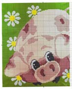 Schema punto croce Cuscino Maialino 2