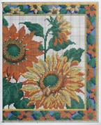 Schema punto croce Cuscino Margherite 2