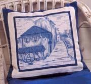 Schema punto croce Cuscino Paesaggio A