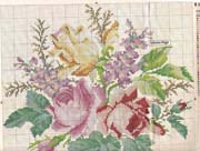 Schema punto croce Cuscino Rose 1