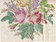 Schema punto croce Cuscino Rose 2