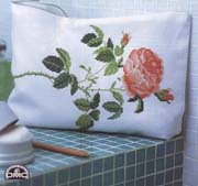 Schema punto croce Cuscino Rose Dmc