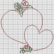 Schema punto croce Due Cuori